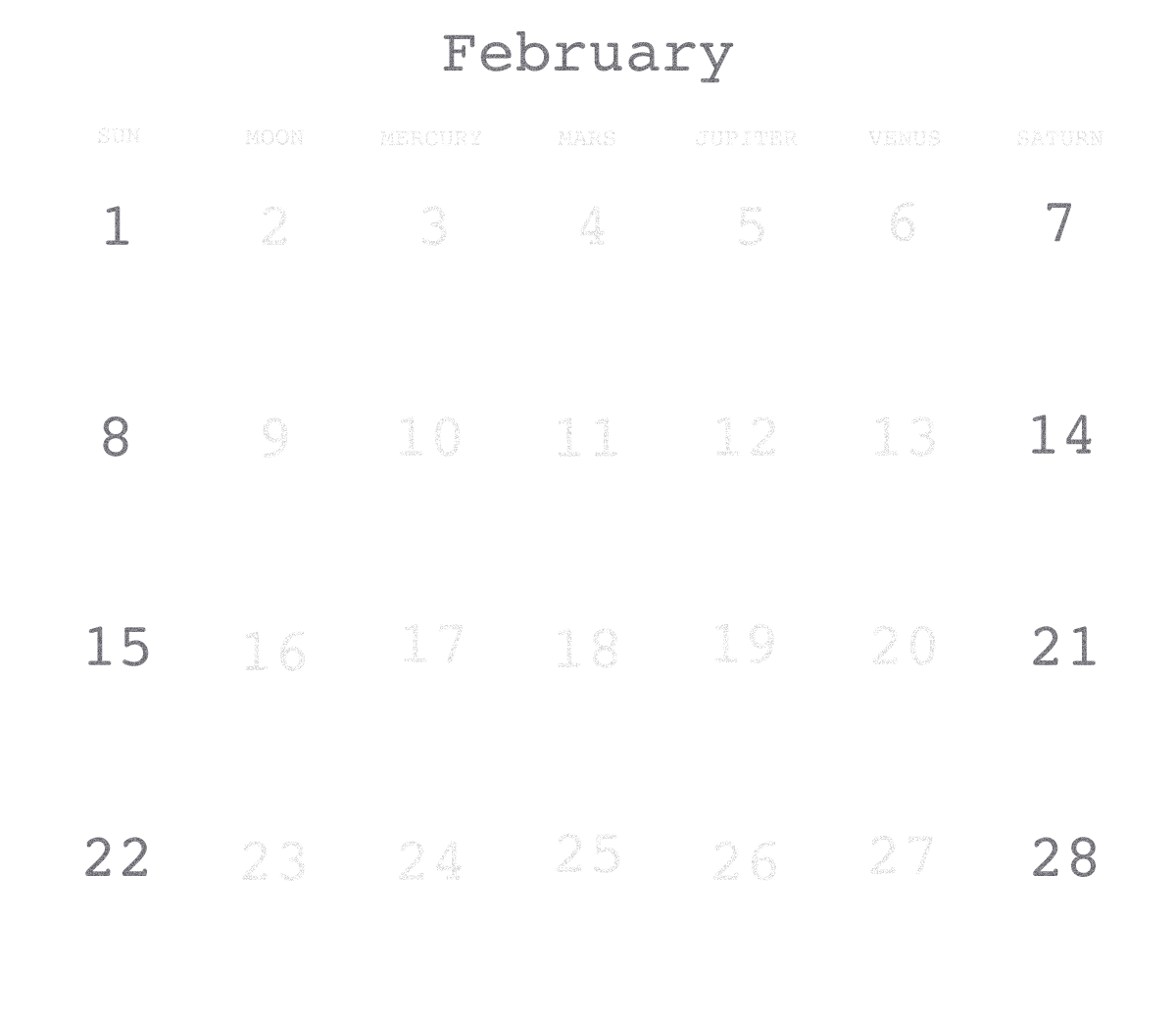February Calendar